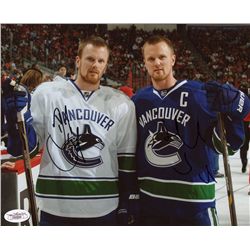 Daniel Sedin & Henrik Sedin Signed Canucks 8x10 Photo (JSA COA)