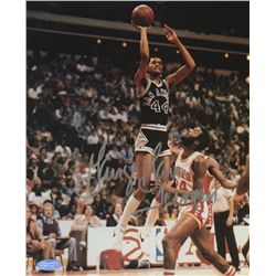 George Gervin Signed Spurs 8x10 Photo: Inscribed "Iceman" (Steiner COA)