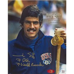 Mark Spitz Signed Team USA 8x10 Photo: Inscribed "7 Gold, 7 World Records" (AR COA)