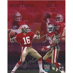Jerry Rice & Joe Montana Signed 49ers 8x10 Photo (Player Holograms)