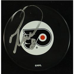 Mark Recchi Signed Flyers Logo Puck (JSA COA)