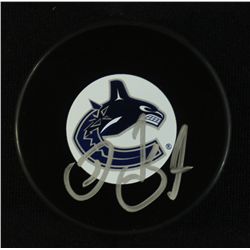 Daniel Sedin Signed Canucks Logo Puck (JSA COA)