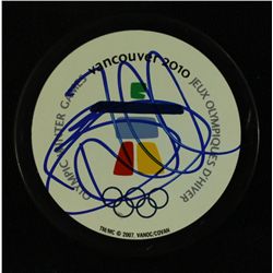 Brent Seabrook Signed Team Canada 2010 Olympic Logo Puck (JSA COA)