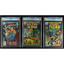 Lot of (3) Vintage Comic Books: Superman, Marvel Premiere & Astonishing Tales (Graded)