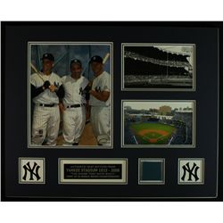 Berra, Mantle & Maris Custom Matted Display Piece with Seat from Yankees Stadium (Steiner LOA)