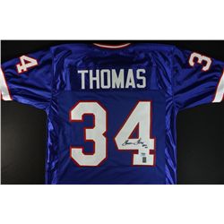 Thurman Thomas Signed Bills Jersey: Inscribed "HOF 07" (Thomas Hologram & AAA COA)