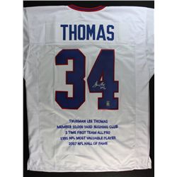 Thurman Thomas Signed Bills Stat Jersey: Inscribed "HOF 07" (Thomas Hologram)