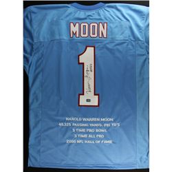 Warren Moon Signed Oilers Stat Jersey: "HOF 06" (AAA COA)