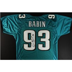 Jason Babin Signed Eagles Jersey (JSA COA)