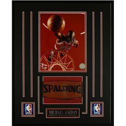Michael Jordan Bulls 16x20 Custom Display with Piece of Basketball
