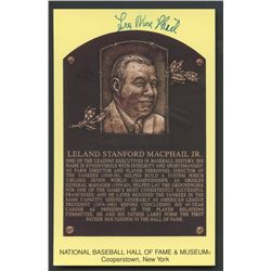 Lee MacPhail Signed Gold HOF Postcard (AR COA)