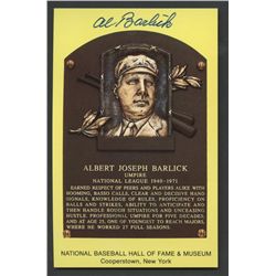 Al Barlick Signed Gold HOF Postcard (AR COA)