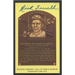 Rick Ferrell Signed Red Sox Gold HOF Postcard (AR COA)