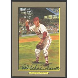 Red Schoendienst Signed Cardinals LE 5x7 Perez Steele Great Moments HOF Postcard (AR COA)