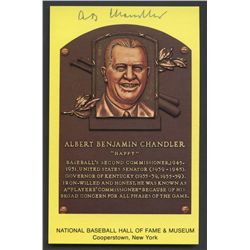 Happy Chandler Signed Gold HOF Postcard (AR COA)