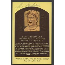 Lou Boudreau Signed Indians Gold HOF Postcard (AR COA)