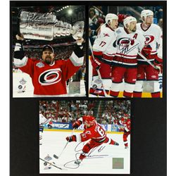 Lot of 3 Cory Stillman Signed Hurricanes 8x10 Photos: Inscribed "06 Cup Champs" (Fameabilia)