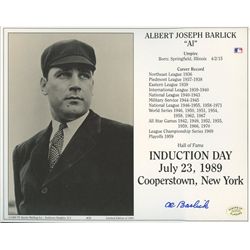 Al Barlick Signed HOF Induction 8x10 Photo (SOP COA)