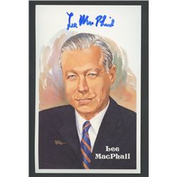 Lee MacPhail Signed LE Perez Steele HOF Postcard (AR COA)
