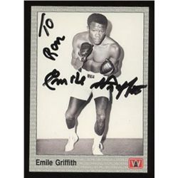 Emile Griffith Signed Boxing Card (GA)