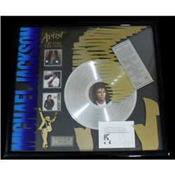 Michael Jackson Signed 25x23 Custom Framed LE Platinum Record Piece (JSA LOA)