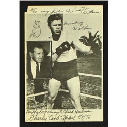 Mickey Walker & Charlie Kubal Signed Vintage Picture (PA LOA)