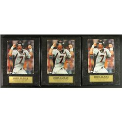 Lot of (3) John Elway LE Broncos Super Bowl Plaques