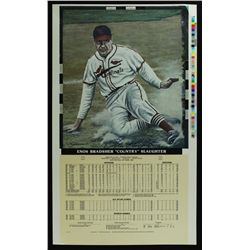 Enos Slaughter Signed 12x20 Cardinals Lithograph (PSA LOA)