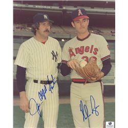 Nolan Ryan & Jim "Catfish" Hunter Signed 8x10 Photo (GA COA)