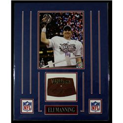 Eli Manning Giants 16x20 Custom Display with Piece of Football
