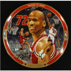 Michael Jordan Limited Edition 8" UDA Bradford Exchange Commemorative Plate: "Record 72 Wins"