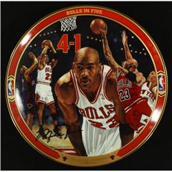 Michael Jordan Limited Edition 8" UDA Bradford Exchange Commemorative Plate: "Bulls In Five"