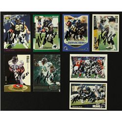 Lot of 8 Natrone Means Signed Football Cards (PA LOA)