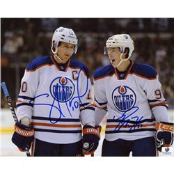 Shawn Horcoff & Ryan Nugent-Hopkins Signed Oilers 8x10 Photo (GA COA)