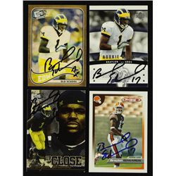Lot of 4 Braylon Edwards Signed Football Cards (PA LOA)