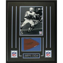 Johnny Unitas Colts 16x20 Custom Display with Piece of Football