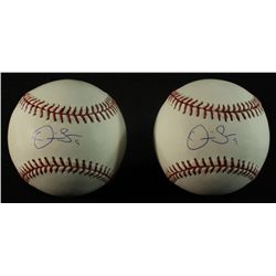 Lot of (2) Omir Santos Signed OML Baseballs (Steiner COA)