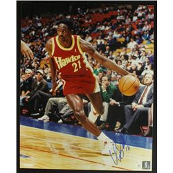 Dominique Wilkins Signed Hawks 16x20 Photo (AR COA)