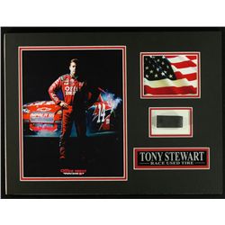 Tony Stewart NASCAR 16x12 Custom Display Piece with Race-Used Tire (COA)
