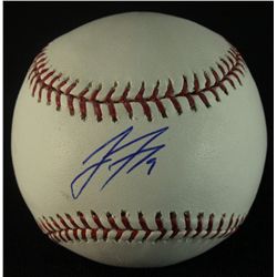 Jake Fox Signed OML Baseball (GA COA)
