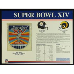 Super Bowl XIV Patch With 12x9 Scorecard: Steelers vs. Rams