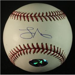 Laynce Nix Signed OML Baseball (AR COA)
