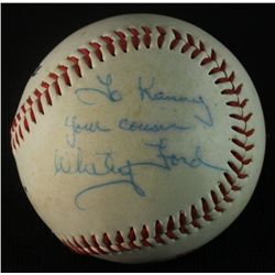 Whitey Ford Signed Yankees Logo Baseball (AR)