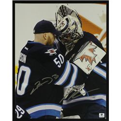 Chris Mason & Ondrej Pavelec Signed Jets 11x14 Photo (GA COA)