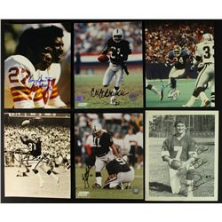 Lot of (6) Signed Football Photos With Theisman, Anderson, Houston, Janikowski (PA LOA)