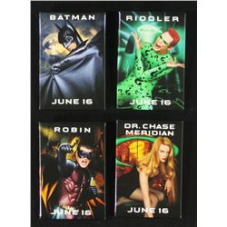 Lot of (4) Batman Forever Movie Buttons: Batman, Robin, Riddler & Dr. Chase Meridan