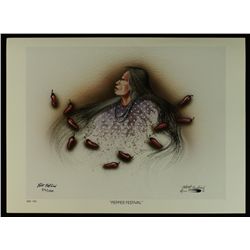"Pepper Festival" Native American Signed LE Lithograph by Robert Redbird Sr. #371/1000 (PA LOA)