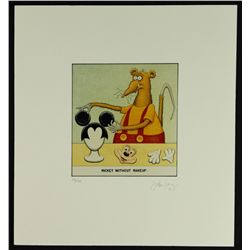 "Mickey Without Makeup" Humorous LE Artist Signed Lithograph #66/100