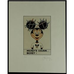 "Mickey's Cousin... Bickey" Humorous LE Artist Signed Lithograph #9/75