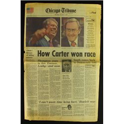 Vintage 1976 Newspaper with Headline "How Carter Won Race"